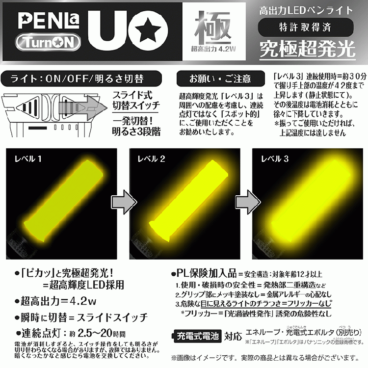ペンラUO ネオン Sサイズ イエロー | TurnON(ターンオン)