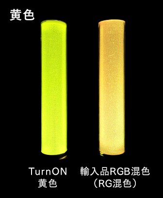 黄色 TurnON黄色：輸入品RGB混色（RG混色）